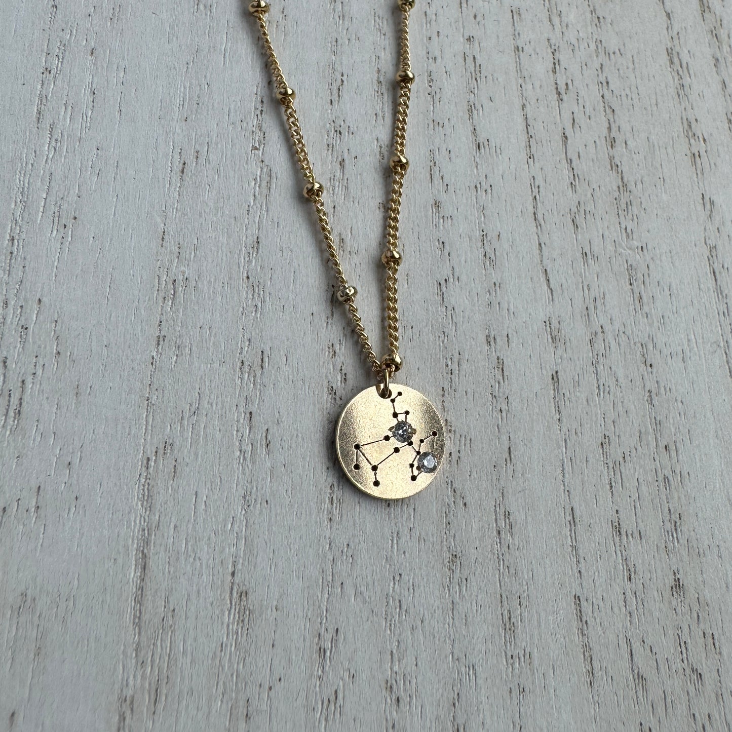 Sagittarius Constellation Disc Necklace | 14k Gold Filled