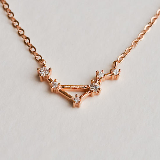 Rose gold libra on sale necklace